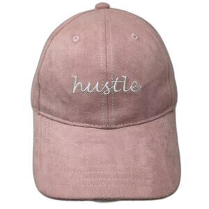 Carbon Elements Baseball Cap Pink White Hat OS Hustle Embroidered Faux Suede